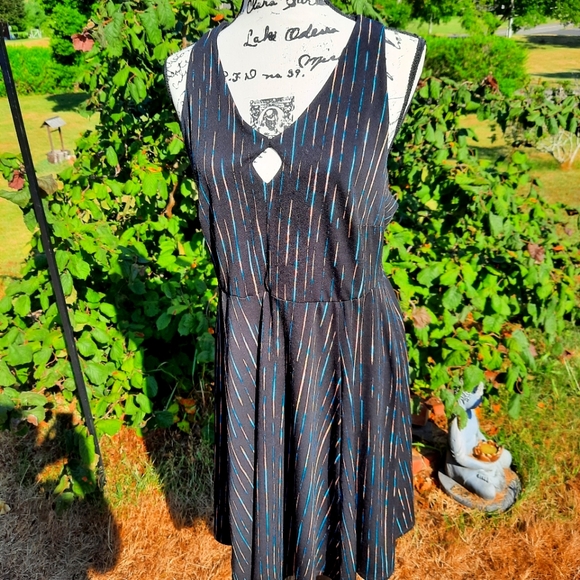 torrid Dresses & Skirts - TORRID Skater Dress Keyhole Neon Florescent Stripes 00